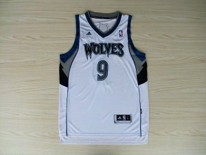Maillot De Basket Minnesota Timberwolves Ricky Rubio 9 Tissus Sportif Fans Edition Blanc
